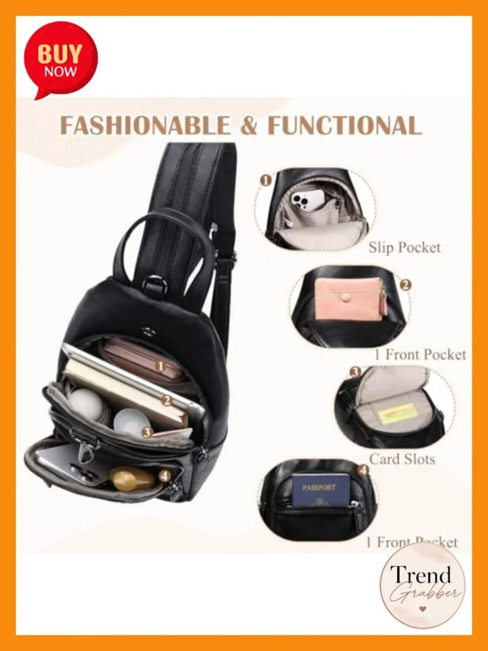 Faux Leather Convertible Backpack Purse Anti Theft Sling Bag Women Travel
